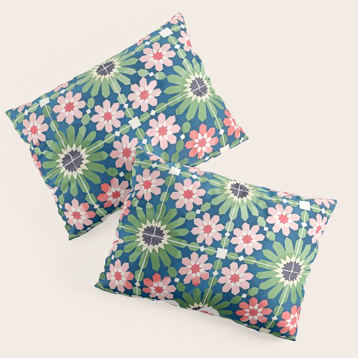 For The Love of Tiles | Moroccan Modern Bohemian Décor | Exotic Travel Watercolor Painting Pillow Sham Gallery Image 3