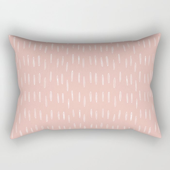 Boho Raindrops Pink Rectangular Pillow Gallery Image 2