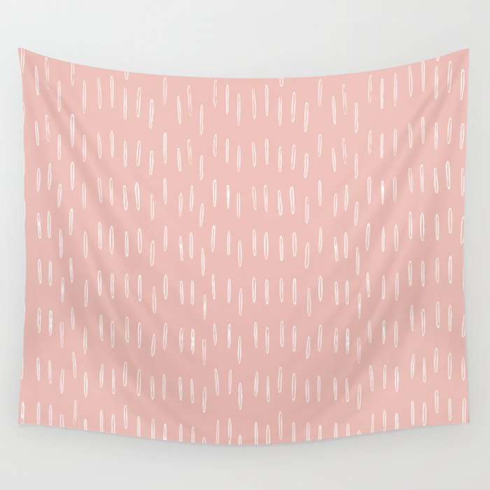 Boho Raindrops Pink Wall Tapestry Gallery Image 1