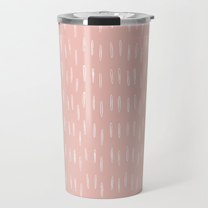 Boho Raindrops Pink Travel Mug Gallery Image 1
