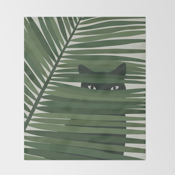 Cat and Plant 53 Throw Blanket Gallery Image 2