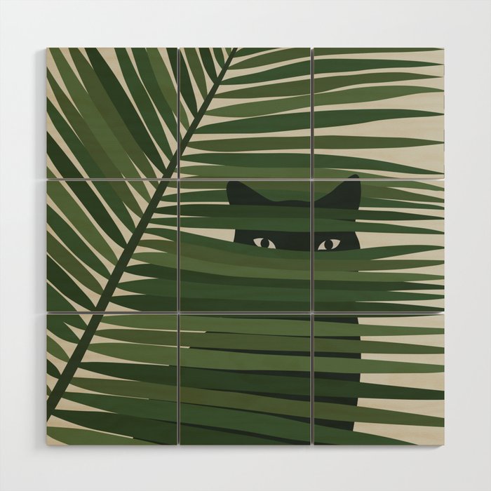 Cat and Plant 53 Wood Wall Art Gallery Image 1