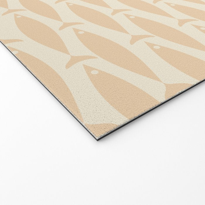 Neutral Mid Century Modern Fish Minimalist Light Scandi Coastal Pattern Welcome Mat Gallery Image 2