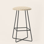 Neutral Mid Century Modern Fish Minimalist Light Scandi Coastal Pattern Stool Gallery Image 1