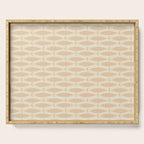 Neutral Mid Century Modern Fish Minimalist Light Scandi Coastal Pattern Serving Tray Gallery Image 1