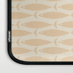 Neutral Mid Century Modern Fish Minimalist Light Scandi Coastal Pattern Laptop Sleeve Gallery Image 3