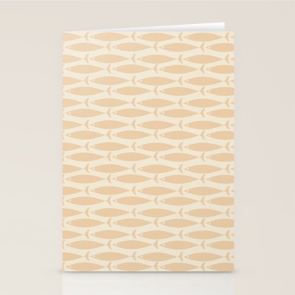 Neutral Mid Century Modern Fish Minimalist Light Scandi Coastal Pattern Stationery Card Gallery Image 2