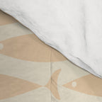 Neutral Mid Century Modern Fish Minimalist Light Scandi Coastal Pattern Comforter Gallery Image 4