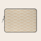 Neutral Mid Century Modern Fish Minimalist Light Scandi Coastal Pattern Laptop Sleeve Gallery Image 1
