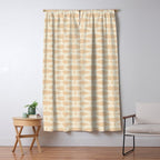 Neutral Mid Century Modern Fish Minimalist Light Scandi Coastal Pattern Window Curtain Gallery Image 5