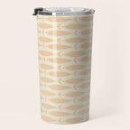 Neutral Mid Century Modern Fish Minimalist Light Scandi Coastal Pattern Travel Mug Gallery Image 3