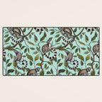 Lush Tropical Lemur Monkey Paradise Turquoise Desk Mat Gallery Image 3
