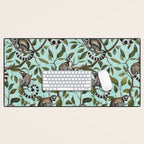 Lush Tropical Lemur Monkey Paradise Turquoise Desk Mat Gallery Image 1