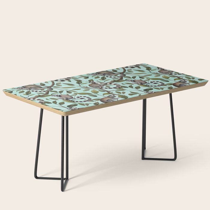 Lush Tropical Lemur Monkey Paradise Turquoise Coffee Table Gallery Image 1