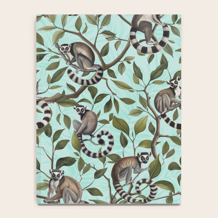 Lush Tropical Lemur Monkey Paradise Turquoise Notebook Gallery Image 4