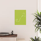 Scorpio Zodiac Star Constellation Line Art Chartreuse Green Poster Gallery Image 2