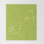 Scorpio Zodiac Star Constellation Line Art Chartreuse Green Throw Blanket Gallery Image 2