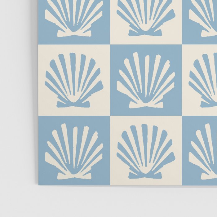 Minimal Coastal Checkerboard with Seashell Motif Poster Gallery Image 3