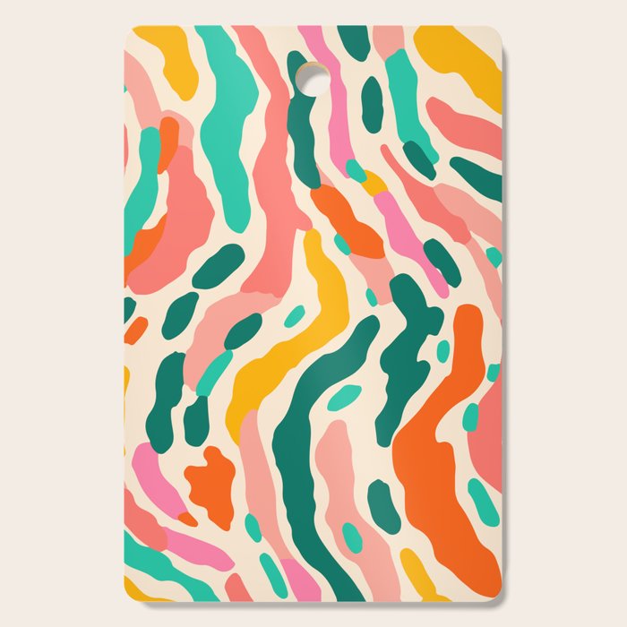 Colorful abstract tie dye stripe art pattern Cutting Board Gallery Image 1
