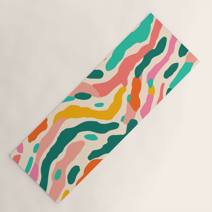 Colorful abstract tie dye stripe art pattern Yoga Mat Gallery Image 1