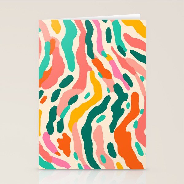 Colorful abstract tie dye stripe art pattern Stationery Card Gallery Image 1