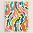 Colorful abstract tie dye stripe art pattern Jigsaw Puzzle Gallery Image 1