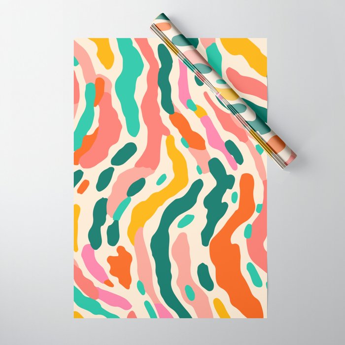 Colorful abstract tie dye stripe art pattern Wrapping Paper Gallery Image 1