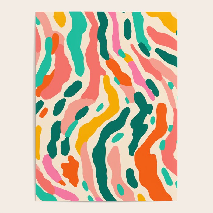 Colorful abstract tie dye stripe art pattern Poster Gallery Image 4
