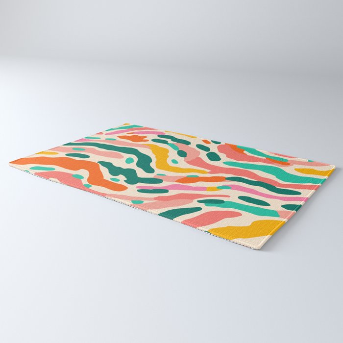 Colorful abstract tie dye stripe art pattern Rug Gallery Image 3