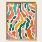 Colorful abstract tie dye stripe art pattern Serving Tray Gallery Image 1