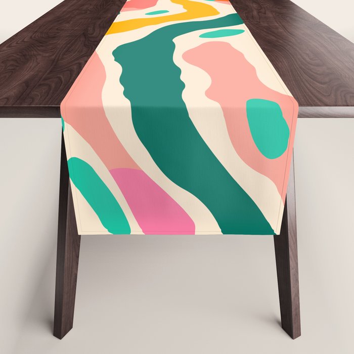 Colorful abstract tie dye stripe art pattern Table Runner Gallery Image 1