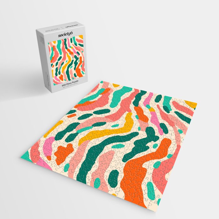 Colorful abstract tie dye stripe art pattern Jigsaw Puzzle Gallery Image 2