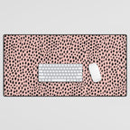 Pink and Black Dalmatian Spots (black/pink) Desk Mat Gallery Image 1