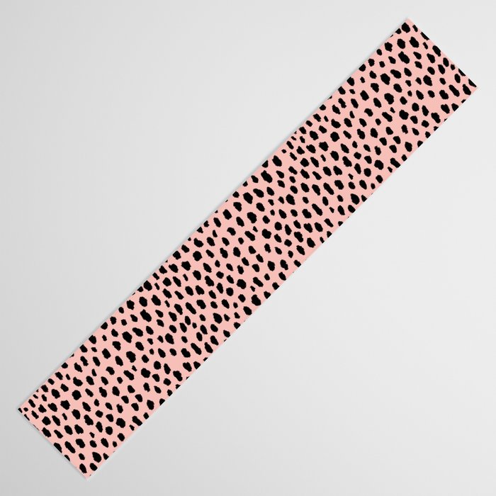 Pink and Black Dalmatian Spots (black/pink) Table Runner Gallery Image 3