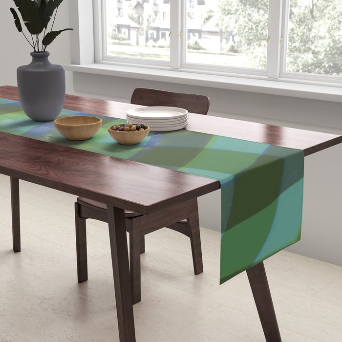 Green squared Table Runner Gallery Image 2
