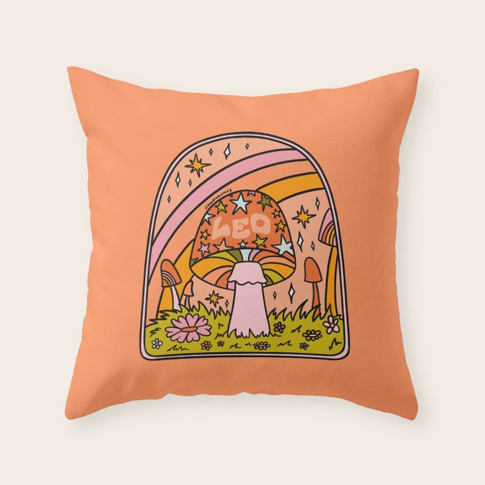 Leo Mushroom Throw Pillow Gallery Image 6