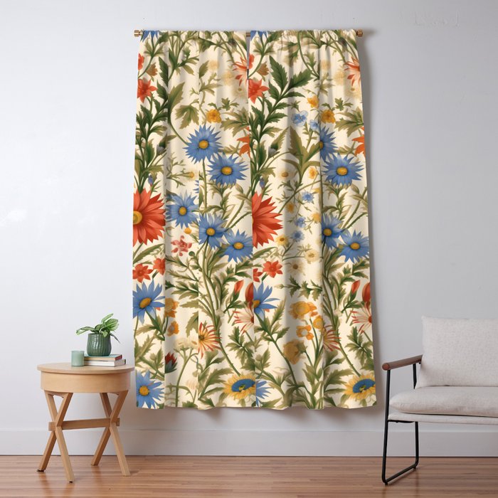 Countryside Bloom Arcane Floral Garden Window Curtain Gallery Image 5