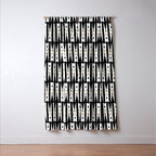 Laundry Clothespins - Gold, Black and White Window Curtain Gallery Image 3