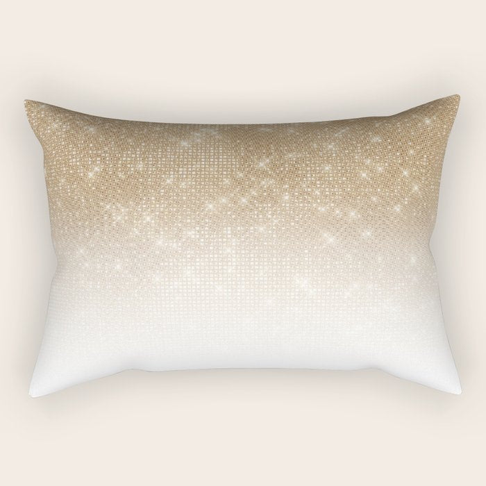 Glamorous Gold Glitter Sequin Ombre Gradient Rectangular Pillow Gallery Image 2