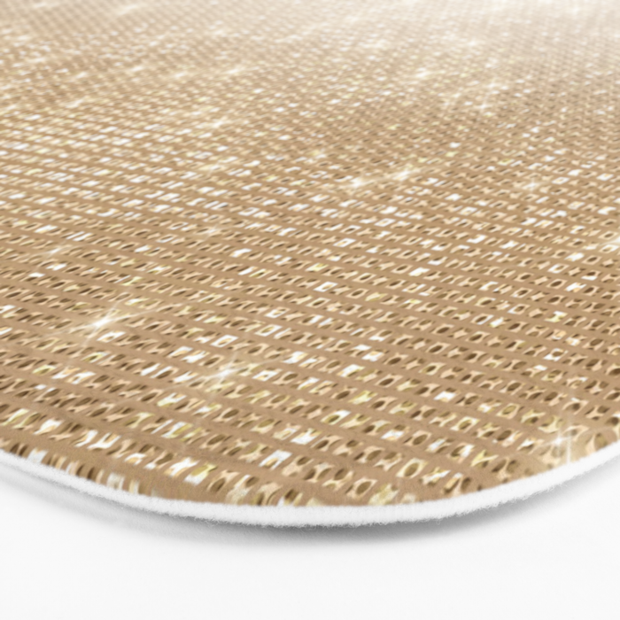 Glamorous Gold Glitter Sequin Ombre Gradient Bath Mat Gallery Image 3