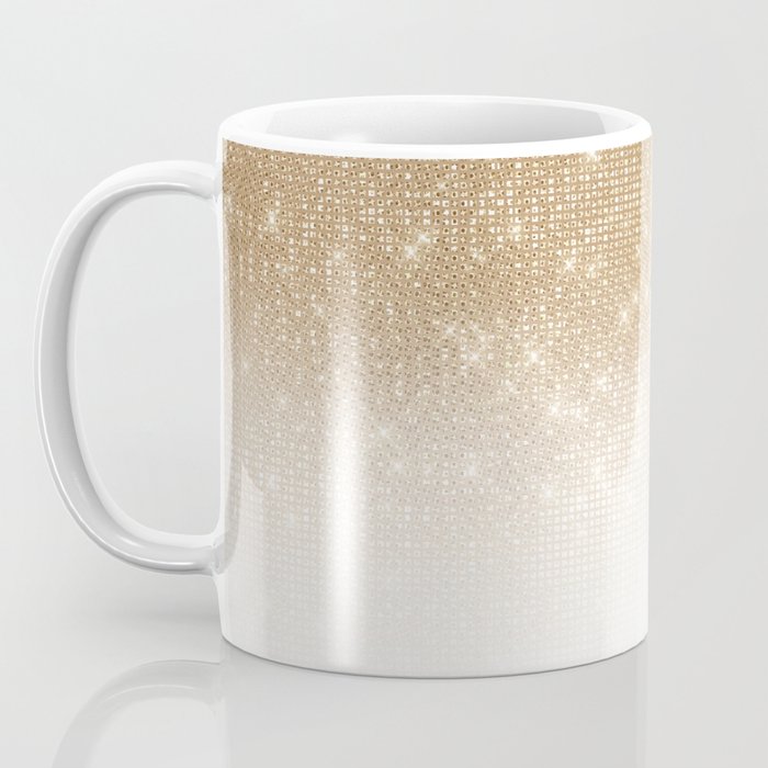 Glamorous Gold Glitter Sequin Ombre Gradient Coffee Mug Gallery Image 3