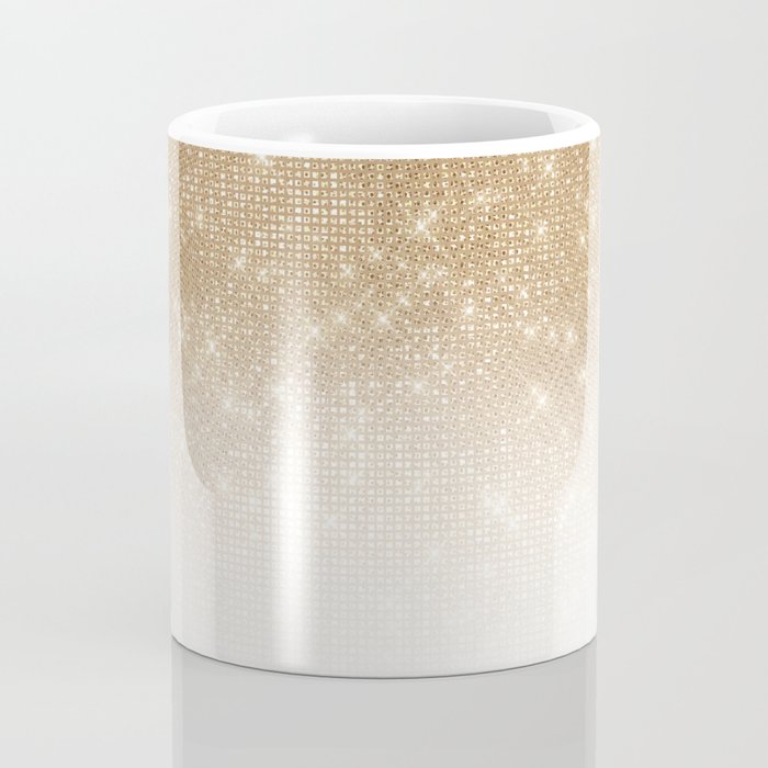 Glamorous Gold Glitter Sequin Ombre Gradient Coffee Mug Gallery Image 4