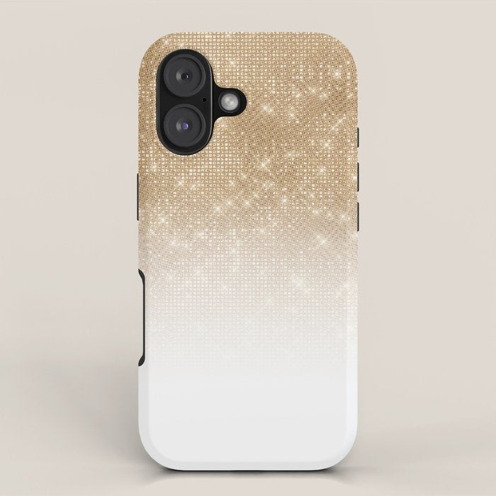 Glamorous Gold Glitter Sequin Ombre Gradient iPhone Case Gallery Image 1