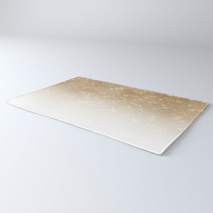 Glamorous Gold Glitter Sequin Ombre Gradient Rug Gallery Image 3