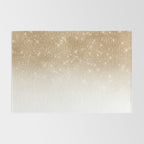 Glamorous Gold Glitter Sequin Ombre Gradient Rug Gallery Image 2