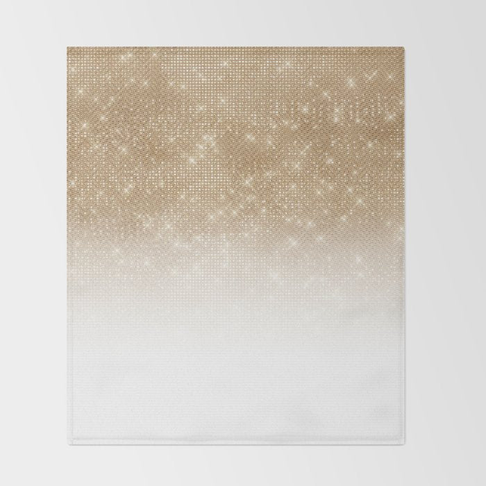 Glamorous Gold Glitter Sequin Ombre Gradient Throw Blanket Gallery Image 2