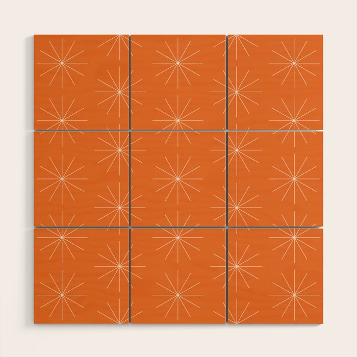 Minimalist Starburst Pattern X Wood Wall Art Gallery Image 1