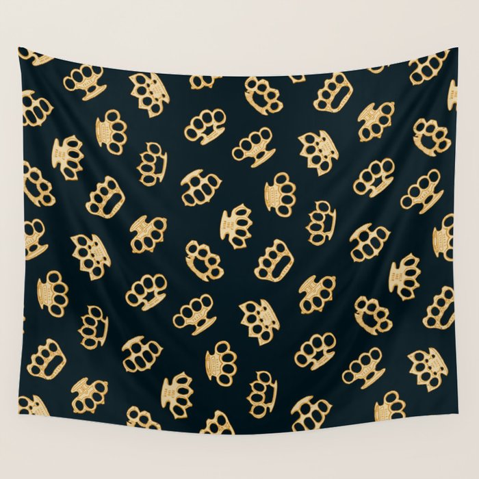 Brass Knuckles With Good Thoughts Wall Tapestry Gallery Image 4