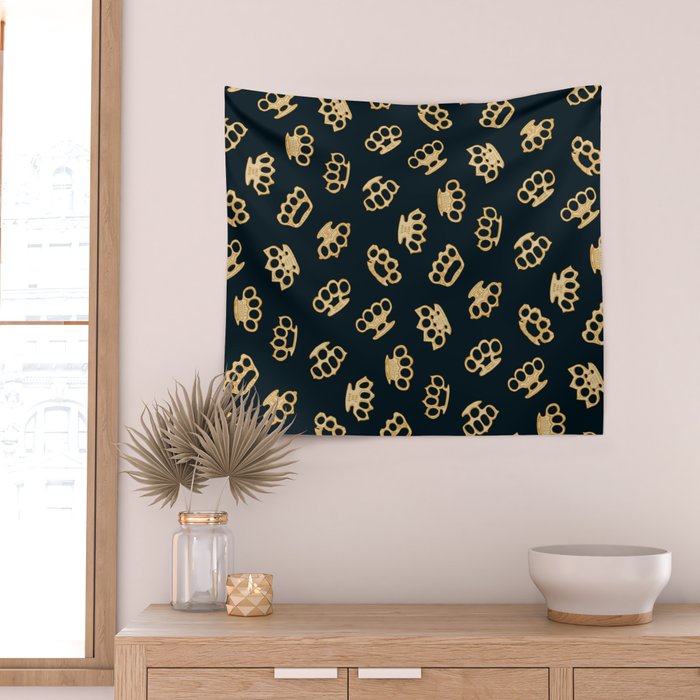Brass Knuckles With Good Thoughts Wall Tapestry Gallery Image 2