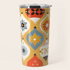 Festive Old-fashioned Christmas Tree Baubles Travel Mug Gallery Image 1